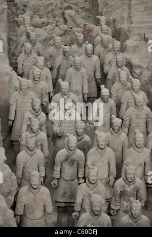 Un tableau de guerriers en terre cuite chinois de Xi'an tombe Banque D'Images