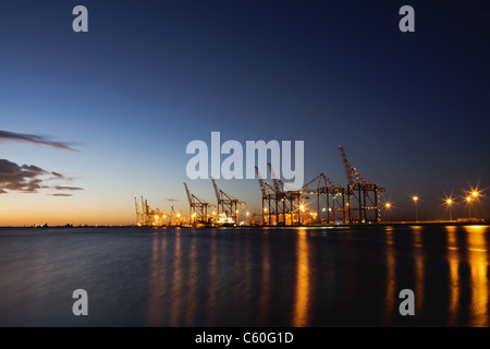 Grue de chantier en machines de conteneurs Banque D'Images