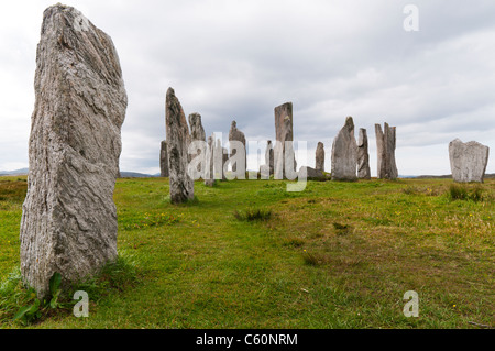 Callanish JE Stone Circle et de l'avenue de l'île de Lewis dans les Hébrides extérieures, en Écosse Banque D'Images