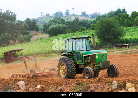 Champ cultiver du tracteur Banque D'Images