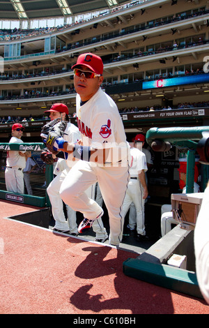 Japanese Baseball Star : Kosuke Fukudome (JPN) chauves-souris pendant le match contre les Royals de Kansas City. Banque D'Images