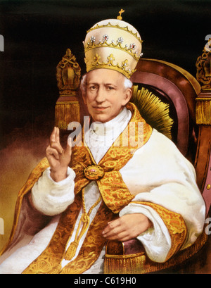 Le pape Léon XII, 1810 - 1903. Né Vincenzo Gioacchino Raffaele Luigi Pecci en Italie. 256e Pape, régnant de 1878 à 1903. Banque D'Images