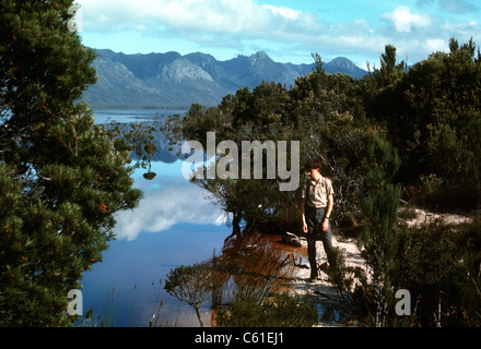 L'original Lake Pedder, au sud-ouest de la Tasmanie, en 1968, avant son inondation par un plus grand bassin de l'homme en 1970. Banque D'Images