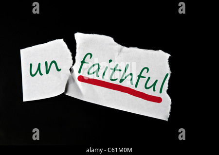 Message fidèle sur papier blanc Banque D'Images