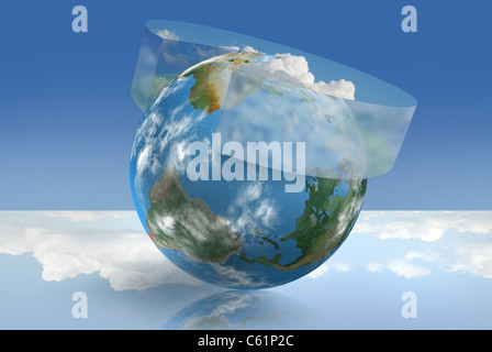 La technologie de contrôle climatique illustré par un graphique à secteurs atmosphériques Banque D'Images