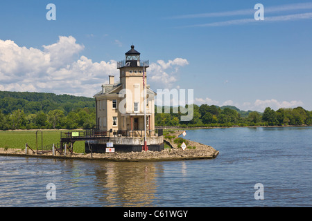 Rondout Creek historique ou Kingston phare sur le fleuve Hudson dans l'État de New York Banque D'Images