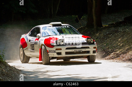 1992 Toyota Celica GT4 ST185 avec chauffeur Gary Le Coadou sur l'étape de rallye à Goodwood Festival of Speed, Sussex, UK. Banque D'Images