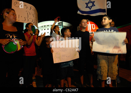 Protestation à Eilat Israel dénonçant le coût de la vie dans le pays Banque D'Images