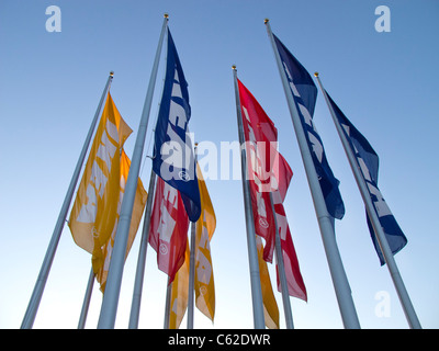 Drapeaux de magasin IKEA Banque D'Images