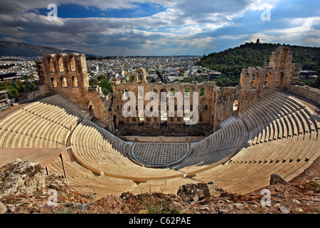 L'Odéon d'Hérode Atticus (ou 'Herodeum' ou 'Hérodion') sur le versant sud de l'Acropole, Athènes, Grèce Banque D'Images