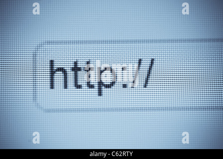 Texte de la barre de navigation macro http Banque D'Images