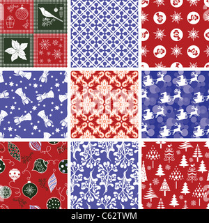 Ensemble d'une répétition de motifs de Noël Banque D'Images