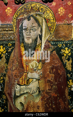 Cawston, Norfolk. Jubé, Saint Barthélémy, détail saint saints anglais église églises écrans intérieurs intérieur dado Banque D'Images