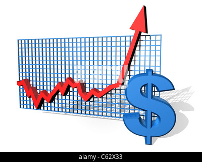 Illustration d'un tableau à la dollar up Banque D'Images