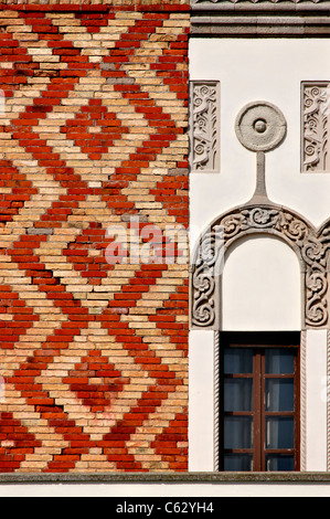 À partir de détails (le bâtiment de la préfecture de l'archipel du Dodécanèse, dans la partie moderne de la ville de Rhodes, l'île de Rhodes, Grèce. Banque D'Images