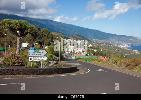 Chemin d'un petit village typique, Mazo, la palma, Canary Islands, Spain, Europe Banque D'Images