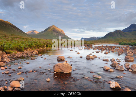 Soirée d'afficher de Glen Sligachan et Marsco, île de Skye, Écosse, Hébrides intérieures Banque D'Images