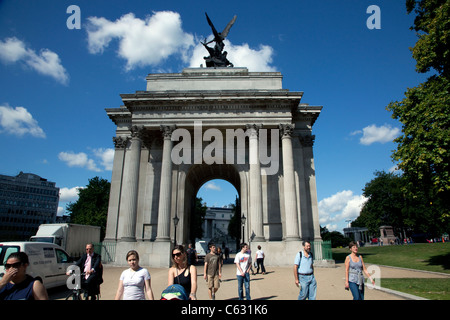 Wellington Arch, Hyde Park Corner, London Banque D'Images