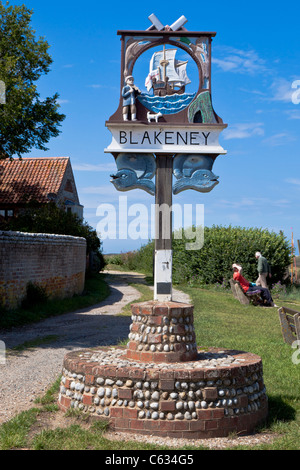 Panneau d'entrée à Blakeney Harbour North Norfolk, East Anglia, Angleterre Banque D'Images