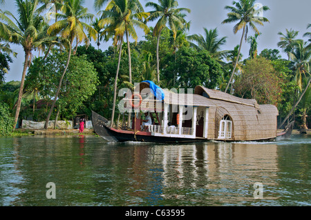 La croisière en péniche Backwaters Kerala Inde du Sud Banque D'Images