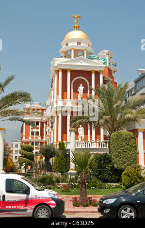 Ville-ville d'Alanya Turquie Mer Plage port Port Banque D'Images