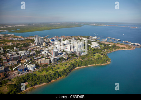 Darwin CBD, Esplanade et Parc du Bicentenaire, Darwin, Territoire du Nord, Australie - vue aérienne Banque D'Images