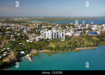 Darwin CBD, Esplanade et Parc du Bicentenaire, Darwin, Territoire du Nord, Australie - vue aérienne Banque D'Images