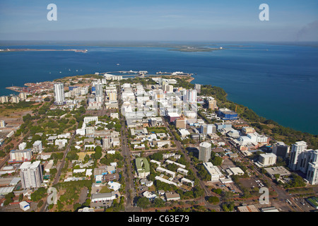 CBD Darwin, Territoire du Nord, Australie - vue aérienne Banque D'Images