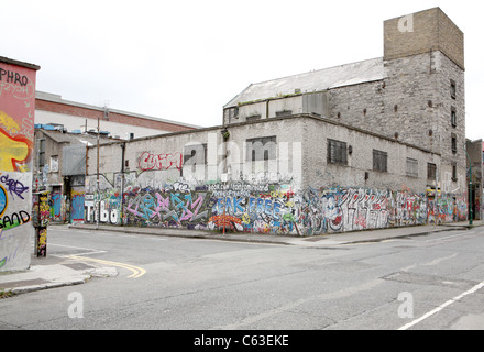 Graffiti dans moulin lane Dublin Banque D'Images