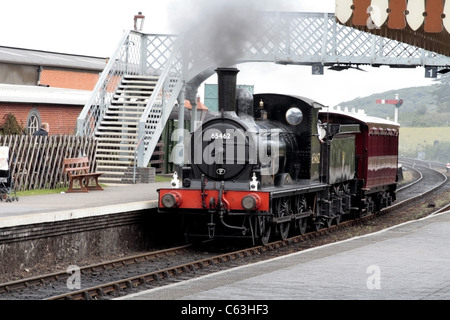 J15 Locomotive à vapeur, fer North Norfolk, au Royaume-Uni. Weybourne Station. Wisbech et remonter tramway. Banque D'Images