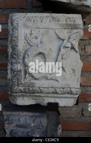 Renaissance Ashlar Plateresque ( ) appartenant à l'Antiquarium - Mur d'ALCALA DE HENARES ( 13 ème ).L'ESPAGNE Banque D'Images