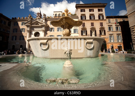 Fontaine sur la Piazza Farnese place Saint-Pierre à Rome, Italie Banque D'Images