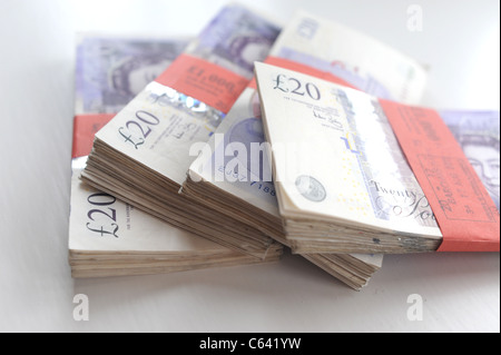 Les bottes de sterling britannique £20 notes 20 Banque D'Images