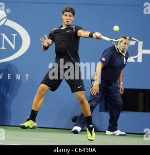 Rafael Nadal au tournoi de tennis US Open 2010 - MAR, l'USTA Billie Jean King National Tennis Center, le rinçage, NY Banque D'Images