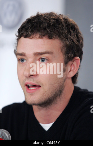 Justin Timberlake à la conférence de presse pour Edison en première mondiale au Festival du Film de Toronto, Sutton Place Hotel, Toronto, ON, le 17 septembre 2005. Photo par : Malcolm Taylor/Everett Collection Banque D'Images