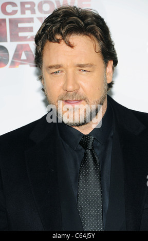 Russell Crowe au niveau des arrivées pour les trois jours Première, Le Ziegfeld Theatre, New York, NY Le 9 novembre 2010. Photo par : Desiree Navarro/Everett Collection Banque D'Images