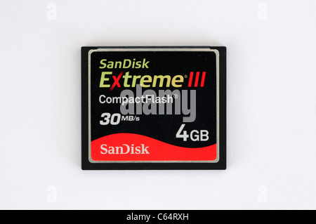 SanDisk Extreme III Compact Flash CF Carte Mémoire Banque D'Images