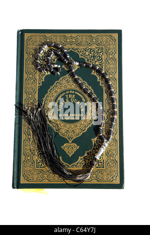 Noble Coran coran traduit english version avec chapelet Banque D'Images