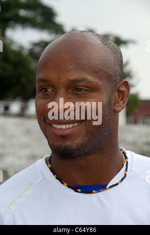 Asafa Powell athlète sprinter 100m close-up Banque D'Images