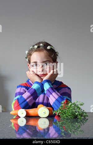 Jeu de fille voiture carotte fast food Banque D'Images