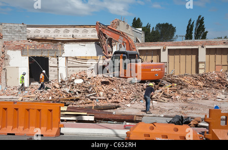 Une inspection du site et des travaux de démolition sur les bâtiments endommagés à la suite du tremblement de terre à Christchurch, Nouvelle-Zélande le 20 Jan 2011 22 Banque D'Images
