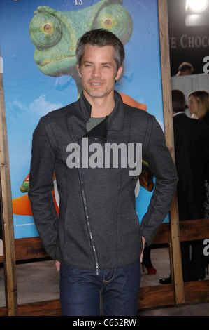 Timothy Olyphant aux arrivées pour RANGO Premiere, Village Theatre à Westwood, Los Angeles, CA, 14 février 2011. Photo par : Michael Germana/Everett Collection Banque D'Images