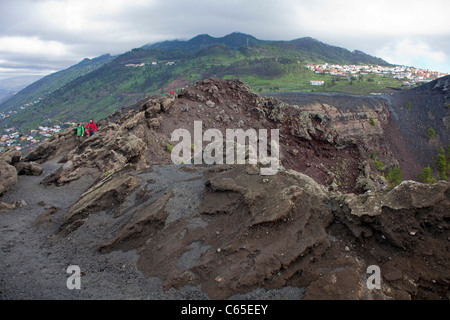Blick in den Vulkan San Antonio, Fuencaliente, Los Canarios, vue dans le volcan San Antonio, Fuencaliente Banque D'Images