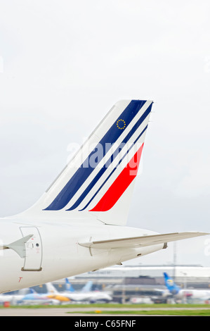 Dérive d'un appareil d'Air France à l'aéroport de Manchester Banque D'Images