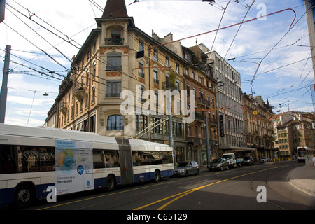 Rue de Cornavin à Genève Banque D'Images