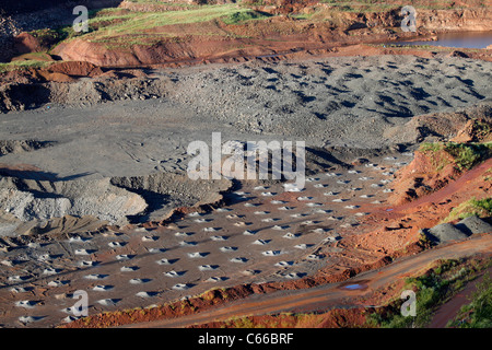 Hull-rouille-Mine de fer à ciel ouvert de Mahoning, blast sur celles du modèle nouveau domaine à exploiter. Banque D'Images