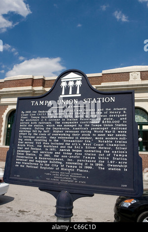 La gare Union de Tampa. SAL et ACL avait pris en charge le système ferroviaire de Henry B. usine construite en 1912. Banque D'Images