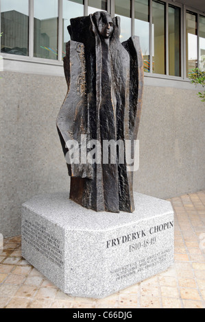 Statue de Frédéric Chopin par Bronislaw Kubica à l'extérieur du Royal Festival Hall South Bank London England UK Banque D'Images