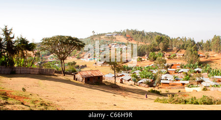 Paysage autour de Chencha près d'Arba Minch dans la vallée de l'Omo, dans le sud de l'Éthiopie, l'Afrique. Banque D'Images