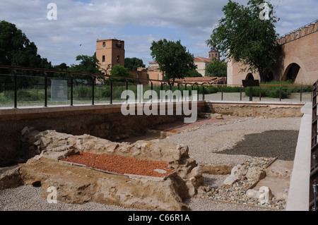 Site archéologique - Mur d'ALCALA DE HENARES ( 13 ème ). Communauté de Madrid .ESPAGNE Banque D'Images